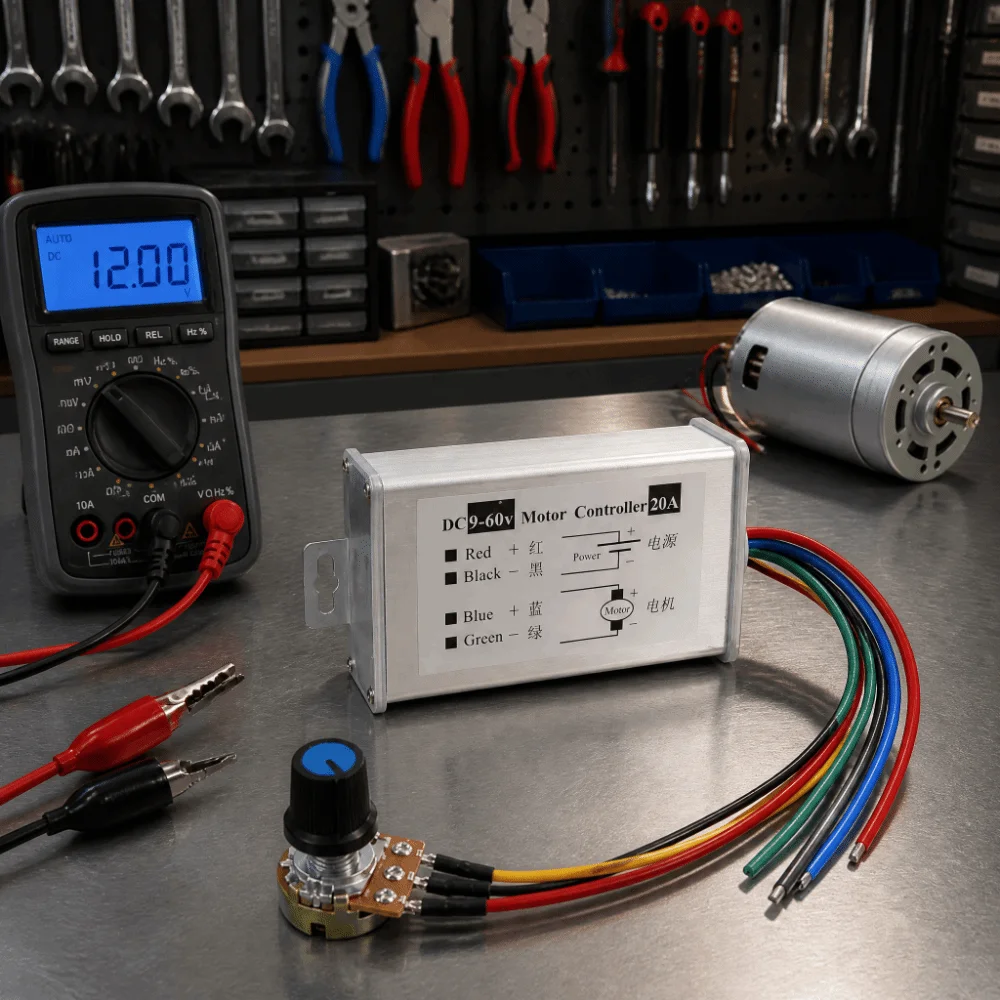 20A DC Motor Speed Controller Potentiometer Control Stepless Variable Speed Variable Speed Regulator Pulse Width Modulator