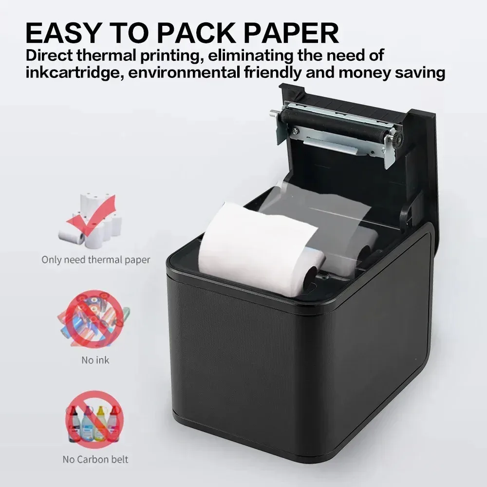 Xprinter 200 مللي متر/ثانية طابعة إيصالات حرارية 80 مللي متر مع قاطع تلقائي USB أو USB + إيثرنت طباعة إيصالات لمتجر حليب الشاي SupperMarket #5
