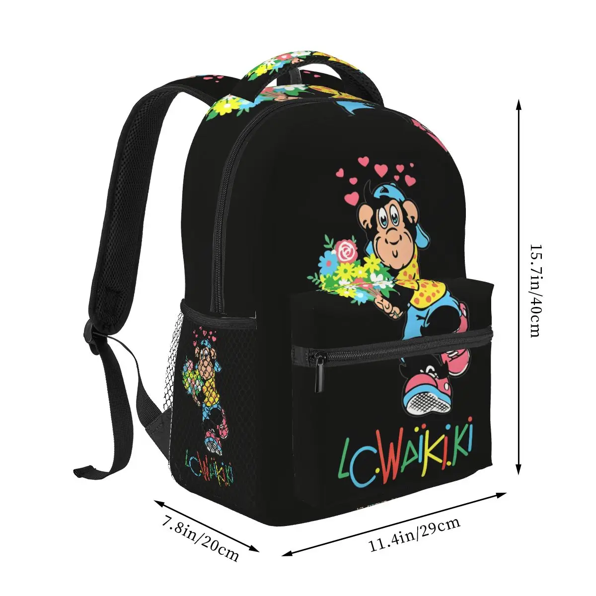 Funny Lc Waikiki Monkey Print Backpack Student Boys Girls BookBag Children School Bag Laptop Shoulder Bags for Men Women