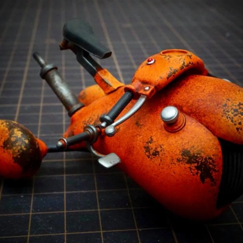 Resin Figure Model Kits Steampunk Cute Rabbit with Motorcycle GK Figures Unassambled Unpainted S-203