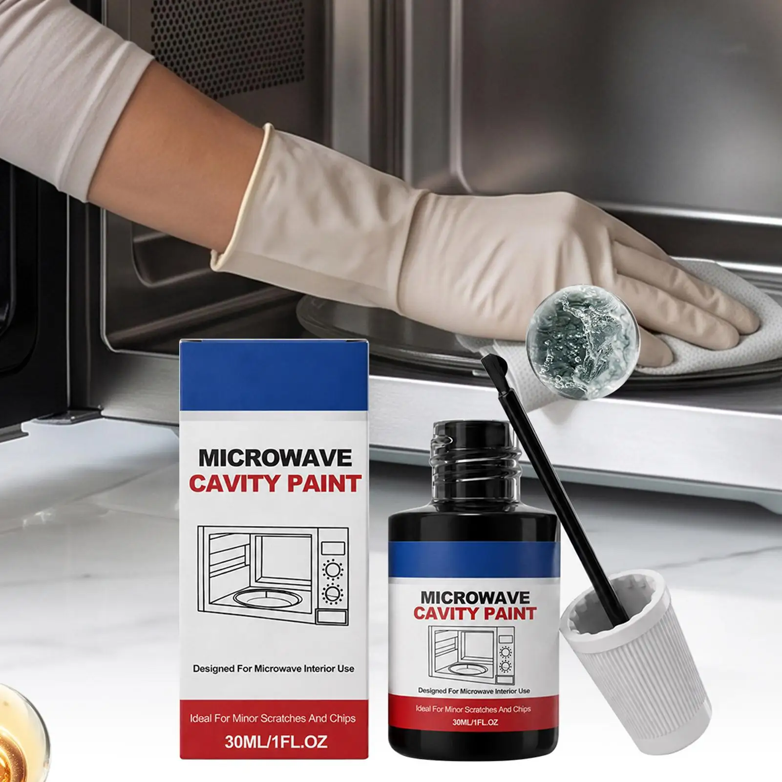 Heat Resistant Microwave Cavity Paint 30ml White Microwave Interior Touchs Up Paint Appliance Scratch Repair Cover Up Rust DIY