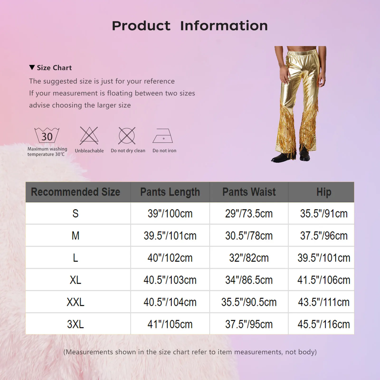 Mens 70s Disco Metallic Shiny Long Pants Slit Bell Bottom Tiered Sequined Tassel Dance Trousers for Raves Jazz Music Festival