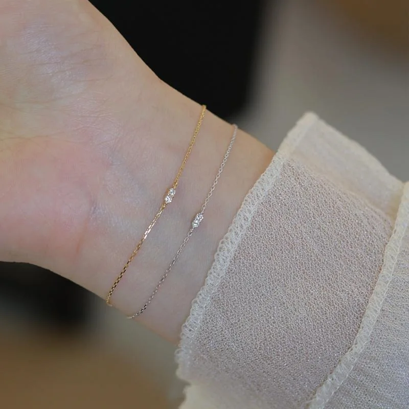 925 Sterling Silver Electroplated 18K Gold Zircon Bracelet for Women Exquisite Temperament Jewelry Bracelet