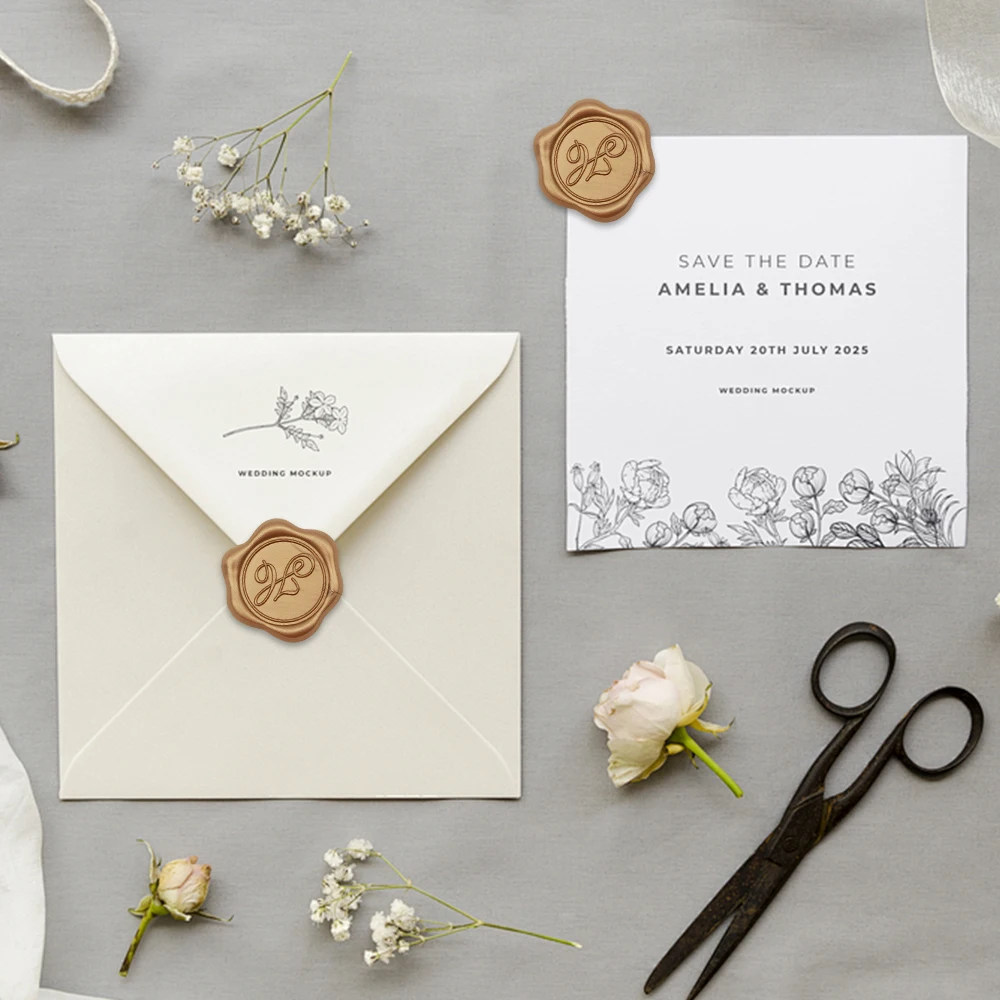 25pcs Alphabet Wax Label Stickers Bronze Self-Adhesive Wax Seal Stickers for Decorating Envelopes Wedding Cards and Gifts