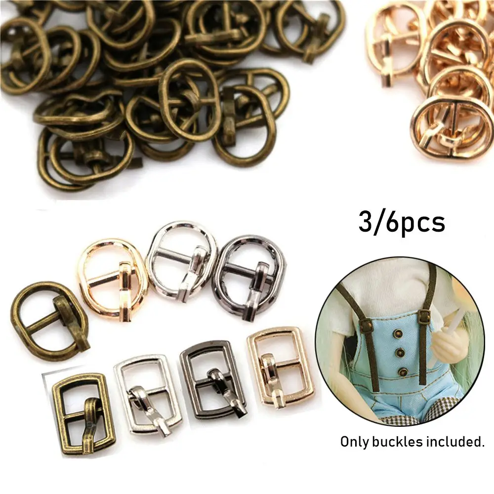 3/6pcs Newest 4.5/5.5MM Mini Ultra-small Tri-glide Belt Buckle Doll Bags Buckles Diy Doll Buttons Shoes Accessories