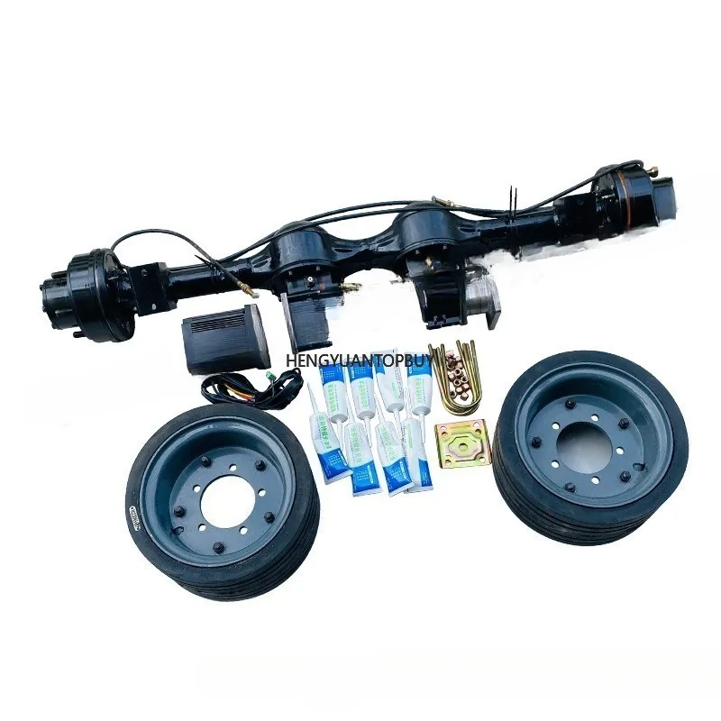 Heavy-duty suspended four-wheel drive modified with dual motors on the axle