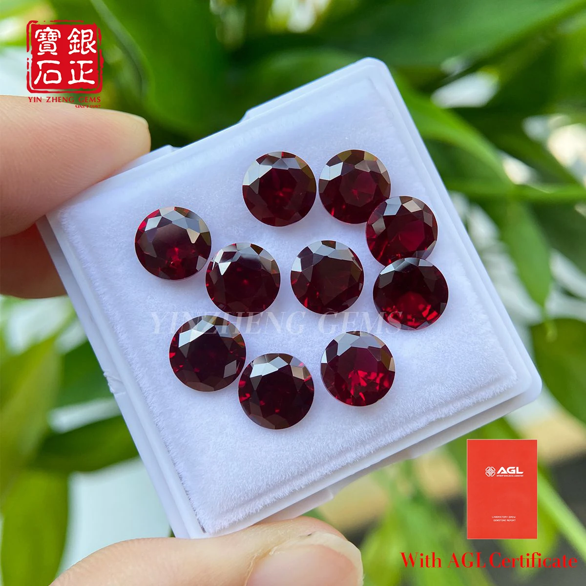 Round Shape Size 5.0-10.0mm Mozambique Ruby Flame Melted Loose Gemstone Stone With AGL Certifacate Beads For Jewelry Making