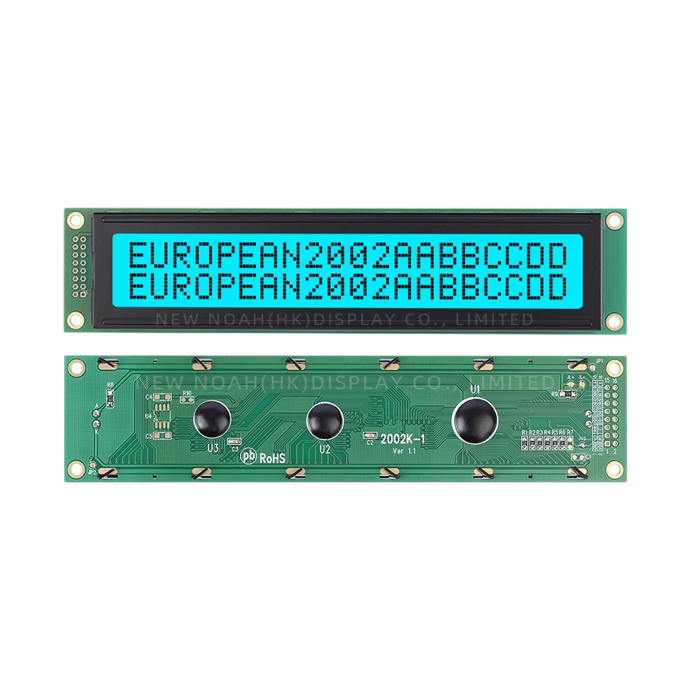 Europese Ijsblauwe Film Zwarte Letters 2002K-1 Groot Scherm LCD Module 2*20 3.3 V/5 V ST7066U Uitgerust Met Ingebouwde Led-achtergrondverlichting