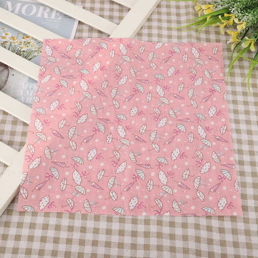 

7PCS Quilting Fabric 50*50CM Pink Cotton Fabric Plain Weave Soft Patchwork Fabric Floral Print Printed Cotton Handmade Crafts
