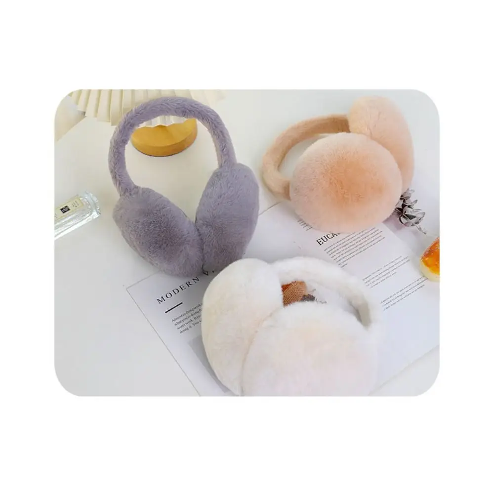 Neue Warme Ohr Wärmer Einfarbig Kälte Schutz Winter Ohrenschützer Falten Verdickte Ohr Abdeckung Frauen