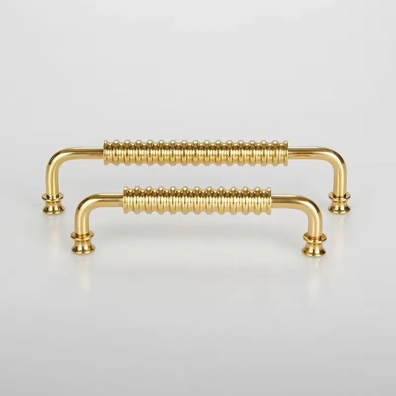 Exquisite 8PCS Solid Brass Knurled Furniture Pulls Handles Drawer Knobs Cupboard Wardrobe Closet Cabinet Door Pulls Handles