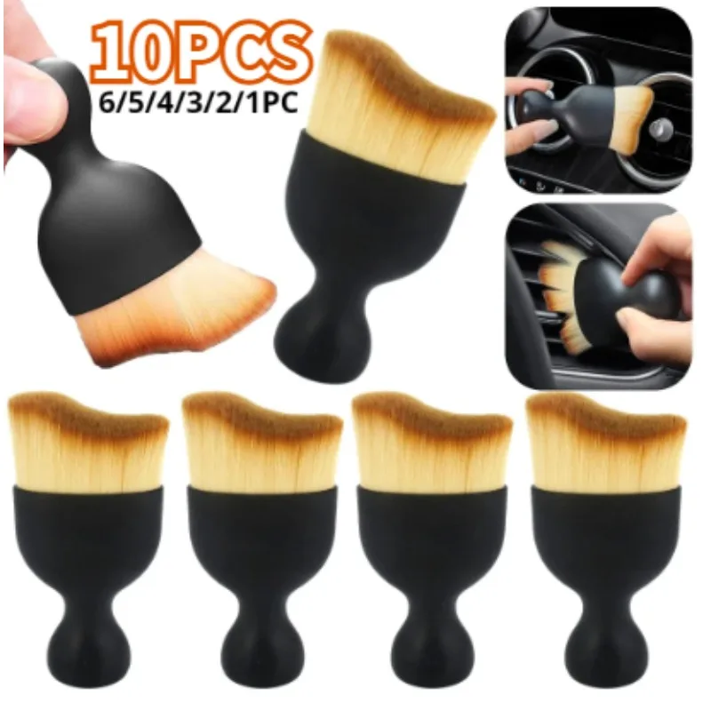 10/1Pcs Car Interior Cleaning Brush Keyboard Air Conditioner Camera Thick Soft Fur Clean Brushes Crevice Dust Detailing Tools