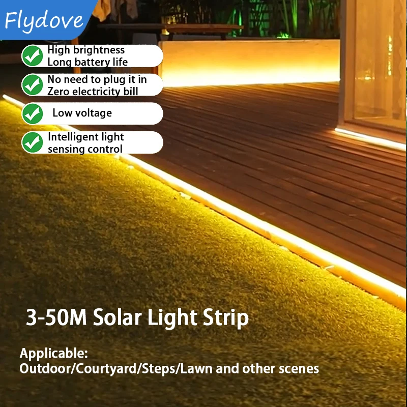 

50M Outdoor Solar Landscape Light LED IP65 Waterproof Automatic On/Off Golden Garden Patio Lamp Engineering Decorative Lamp