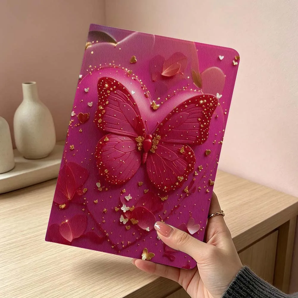 Red butterfly Art Pattern Soft For Xiaomi Redmi Mi Pad 8 7 6 5 4 2 SE K Pro Max Ultra Poco Pad Inch Tablet Case