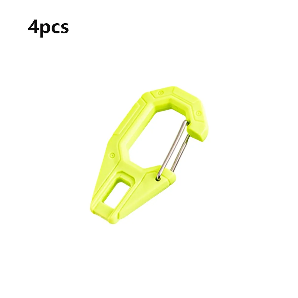 4pcs Colorful G-shaped Hook Loop Multi-function Pastic Outdoor G-Ring Carabiner Clip Webbing Attachment Fast Latch System