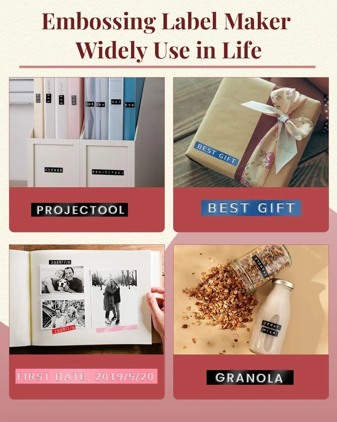 Phomemo E975 3D Vintage Embossed Label Maker Embossing Label Maker Machine  Writer Handheld Old School Label Maker