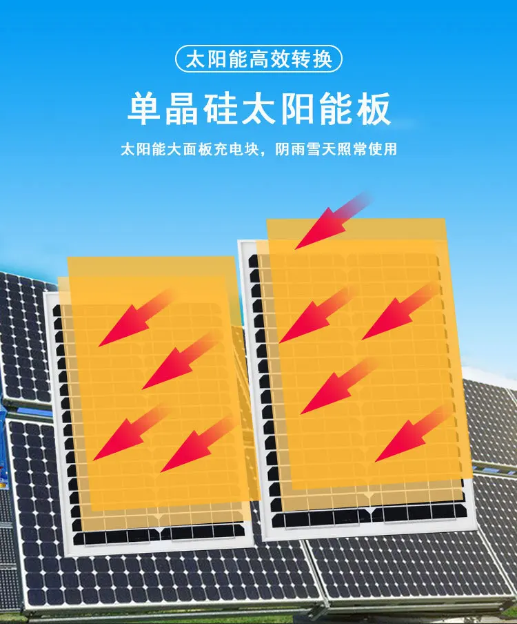 375W Solar Panel Monocrystalline Silicon Photovoltaic Module Photovoltaic Panel Full Power Power Supply a Battery