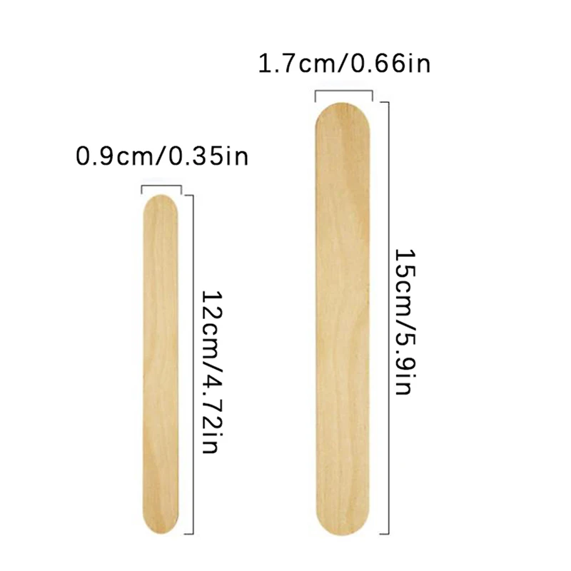 50pcs/pack Disposable Wooden Waxing Stick Face Eyebrows Nose Body Hair Removal Stick Applicator Stick Beauty Tool Smooth Skin