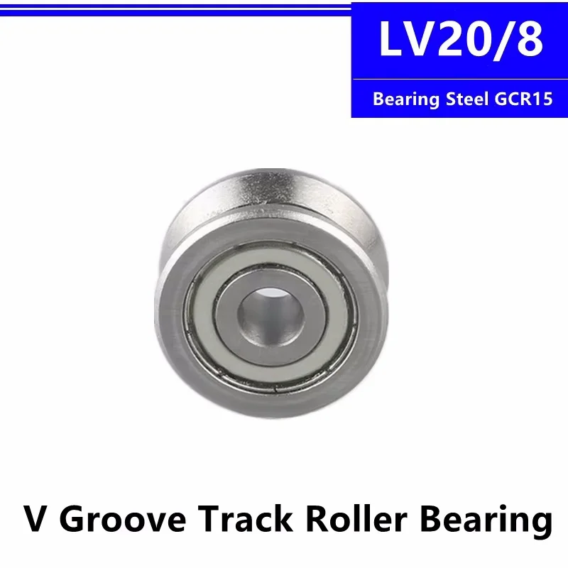 10pcs V Groove Track Guide Wheel LV20/8 LV20/8ZZ 8*30*14mm Roller Bearing Pulley 8x30x14 mm