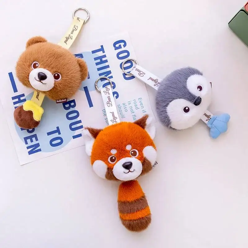 10cm Cute Cartoon Animal Coin Purse Kawaii Little Bear Penguin Red Panda Dachshund Plush Pendant Kid Birthday Gift