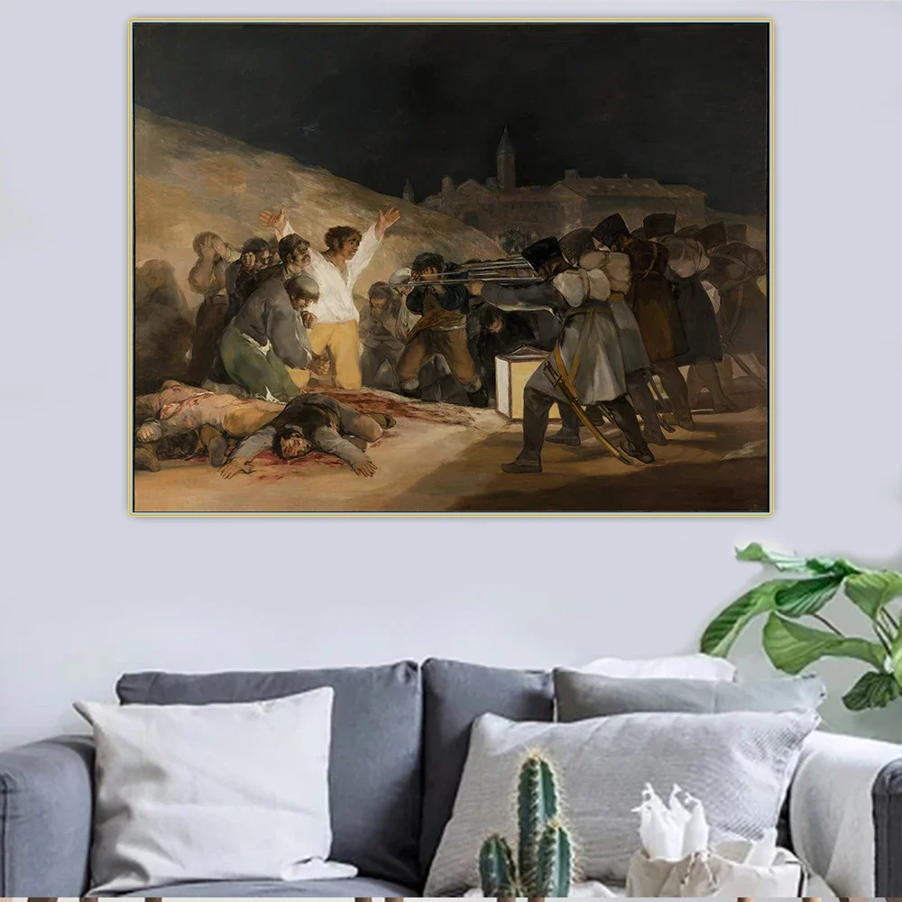 Citon Francisco Goya《The Third of May 1808 in Madrid》Canvas Art Oil Painting Art Picture Wall Background Decor Home Decoration