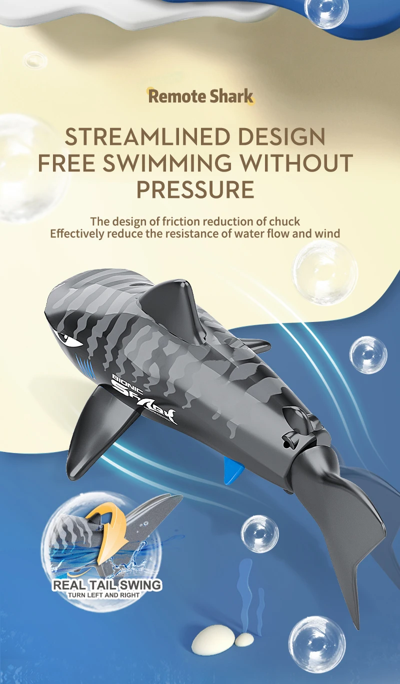 Mini poisson requin bionique électrique télécommandé intelligent, peut rougedans l'eau, jouet de bain de piscine pour garçons, cadeaux pour enfants