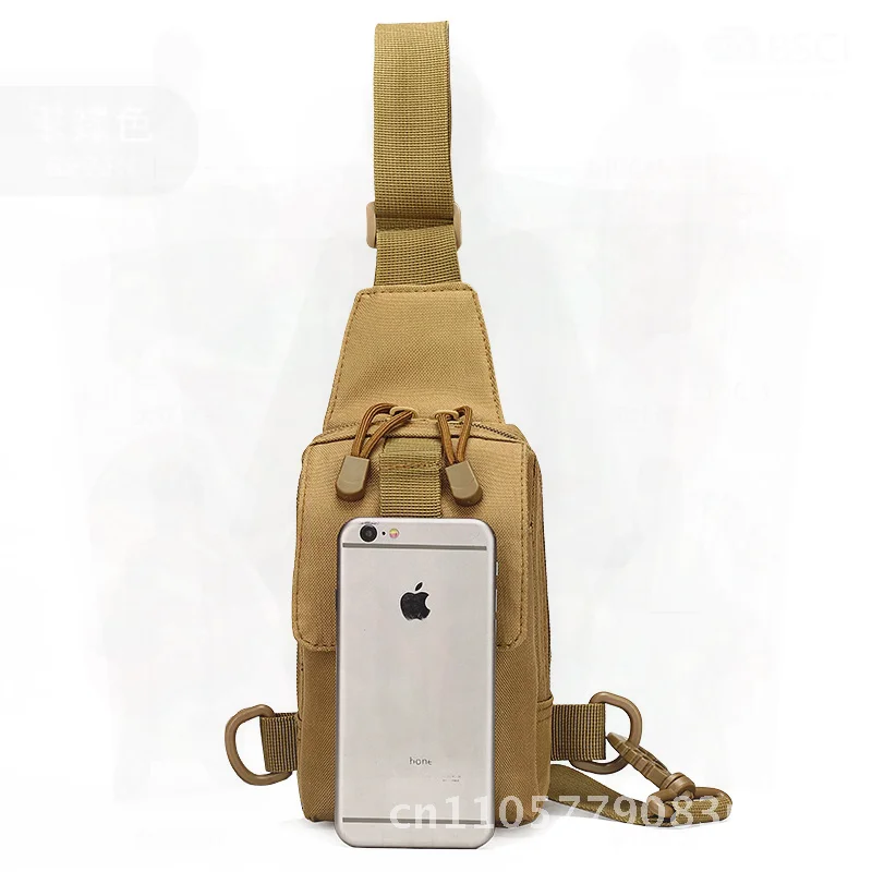 Camouflage Tactical Outdoor Sports Cycling Shoulder Bag Portable Casual Chest Hanging Mobile Phone Bag for Active Wear