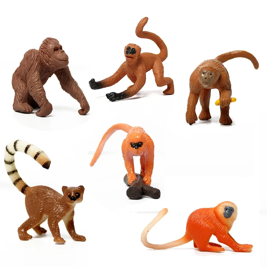 

Simulation Wild Animals Spider Monkeys,Guenon,Orangutan,Aki,Golden monkey Model Action Figures Animal Miniature Figurine Gift