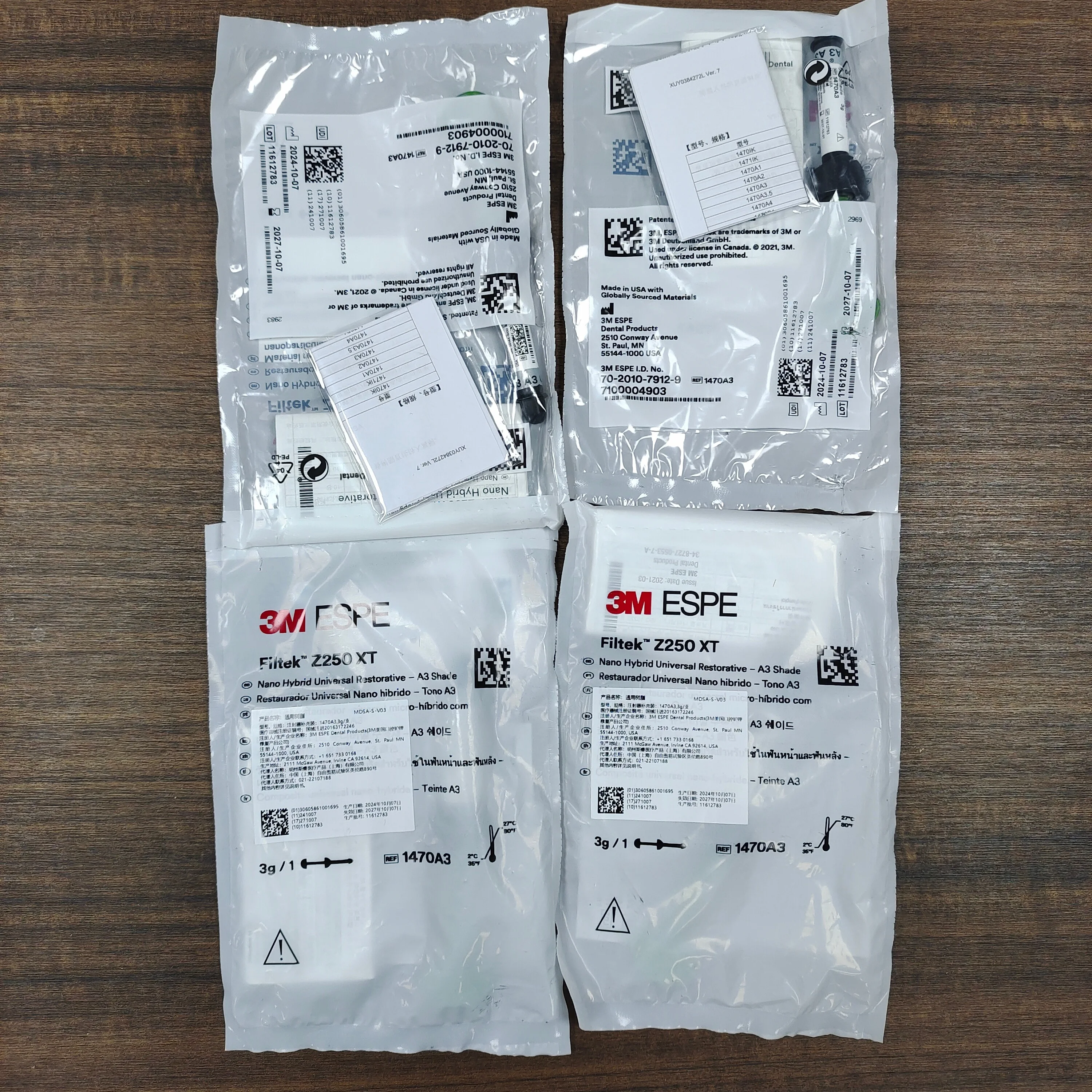 

Стоматологическая смола 3M ESPE Filtek Z250XT Универсальная смола для передних и задних зубов, наногибридная композитная смола для УФ-отверждения 3 г/пакет