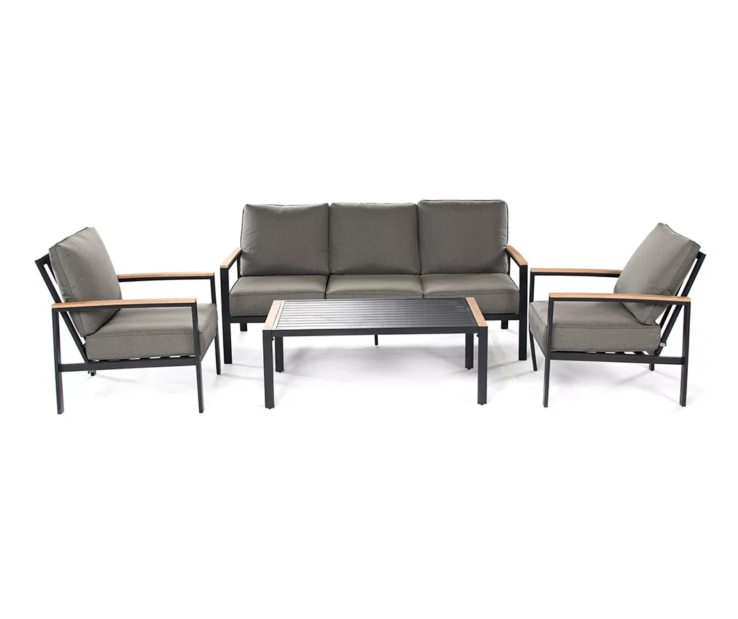 

Modern Style Aluminum 4-Piece Luxury Garden Dining Set Outdoor Patio Furniture With Table And Chair