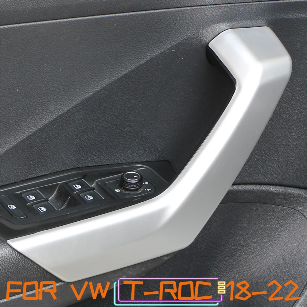 4 Stücke Kohlefaser für Volkswagen VW T-ROC TROC 2018 - 2023 Auto Innentür Armlehne Griff Abdeckung Trim Aufkleber Innen Zubehör