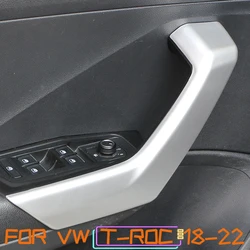 4Pcs Carbon Fiber for Volkswagen VW T-ROC TROC 2018 - 2023 Car Inner Door Armrest Handle Cover Trim Sticker Interior Accessories