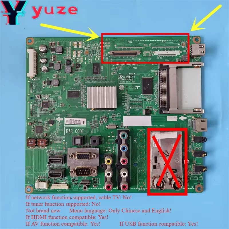 Compatible LG TV Main Board  EAX61766102 42LE4508-ZA 42LE5300 42LE4500 42LE4000 Motherboard EAX61766102(0) SCREEN T420HW07