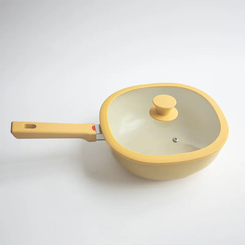 24cm Double-Sided Ceramic Non-Stick Wok for Gas Induction Cooker Universal Household Metal Pan
