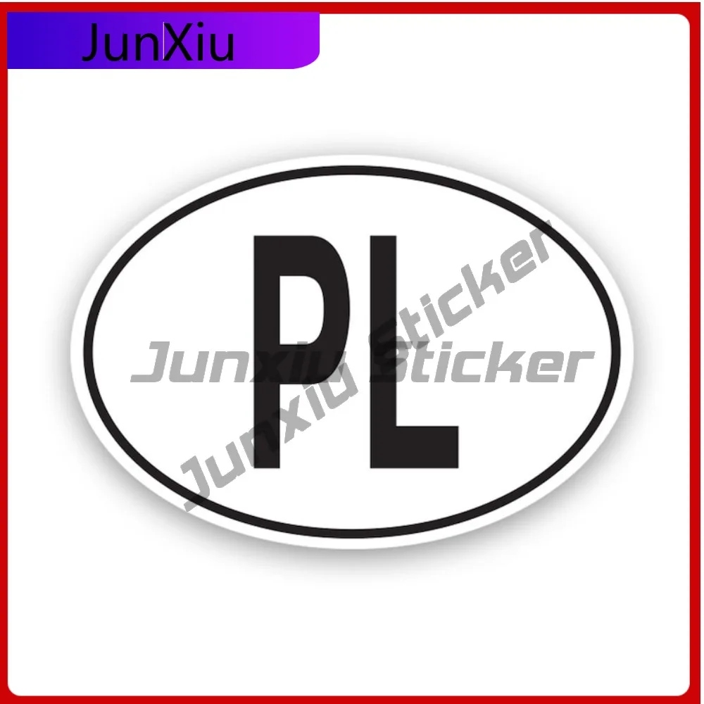 

Pl Poland Country Code Oval Stickerwaterproof Cute Bumper Waterproof Vinyl Decal For Car Bumpers Sticker Protection Decor Fun