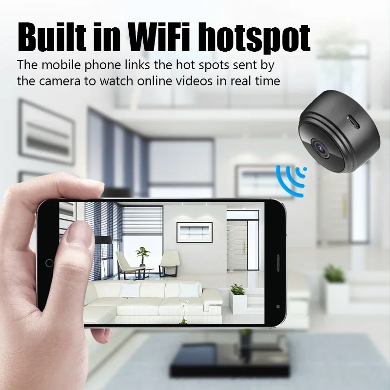 

Мини-камера Wi-Fi — беспроводная камера безопасности для домашнего наблюдения за ребенком и домашними животными с диктофоном, Wi-Fi-камерой Camara