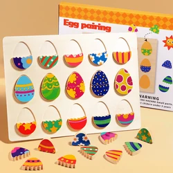 Wooden Egg Pairing Puzzle, Colorful Eggs Matching Game for Early Education,Color Cognition,Exercise Hand-Eye Coordination