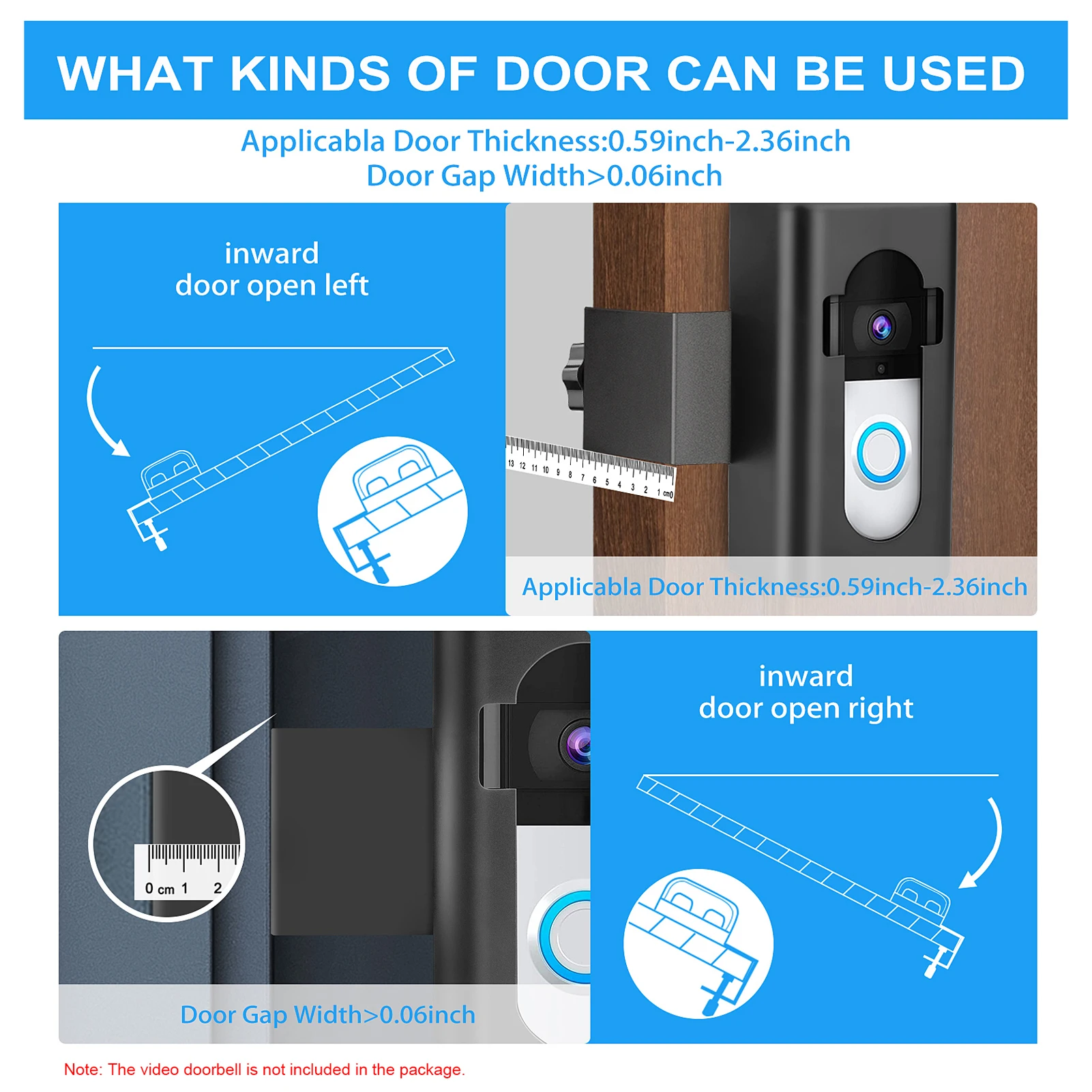 Anti-Theft Doorbell Mount Video Doorbell Mount Easy Installation No Drill Compatible with Blink Video Doorbell 2021/Ring