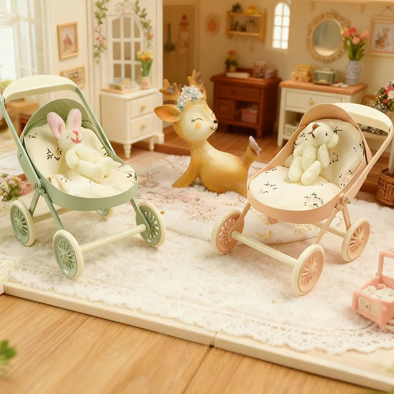 Chariot simulé Miniature en fer forgé, accessoire de scène BJD/OB11, maison de poupée, meubles miniatures réalistes, décoration, ornement de noël