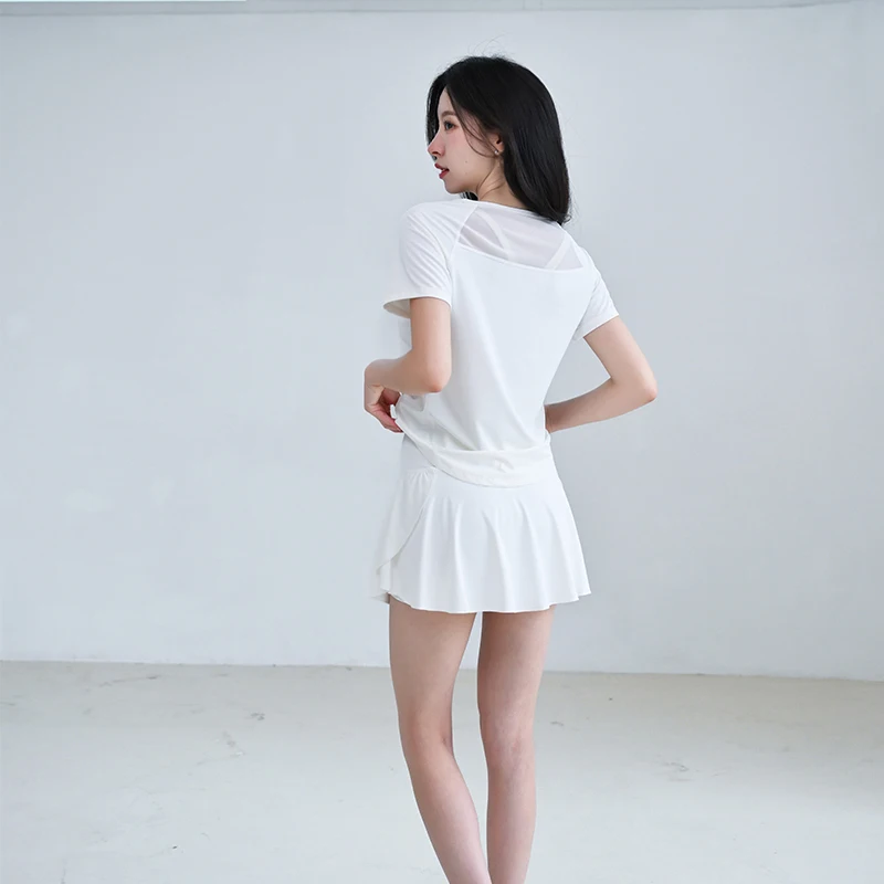 Women's 2026 New Summer Thin Sports Suit, Korean Style Premium Design, Short Sleeve Shorts Two-Piece Set for Running
