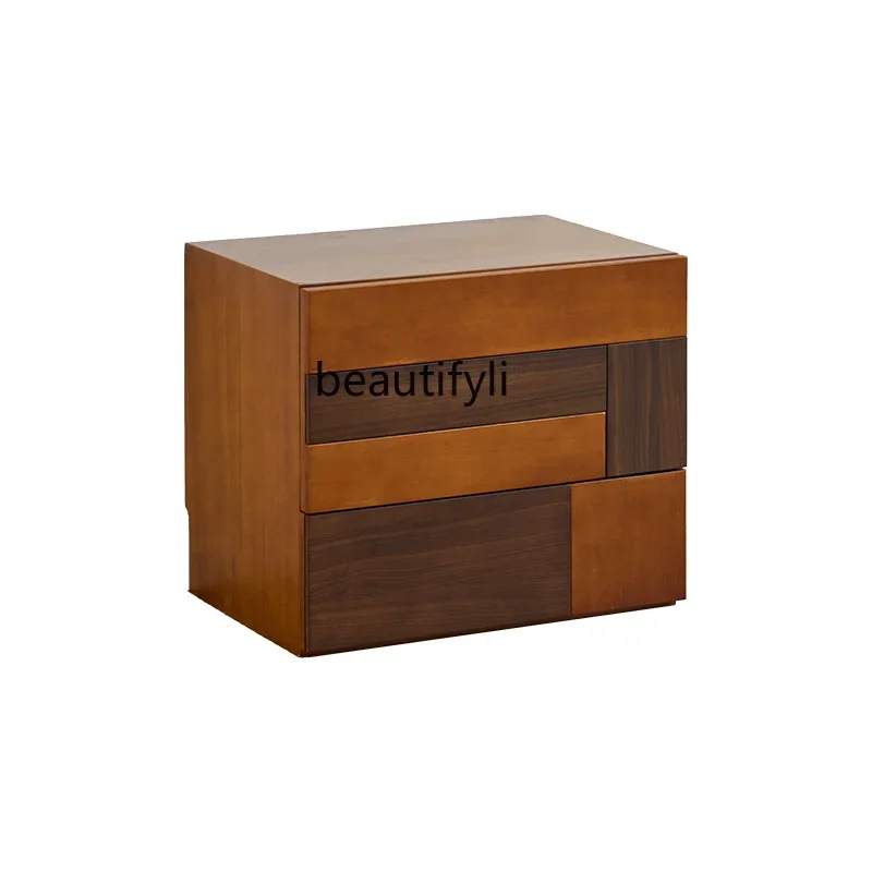 Retro module combination bedroom bedside table living room TV cabinet solid wood dining side cabinet