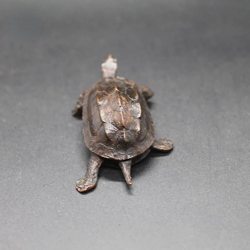 Vintage Copper Bagua Feng Shui Dragon Turtle Statue Desk Small Ornament Home Decoration Craft Accessories Animal Figurine view 6