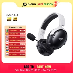 Picun-auriculares inalámbricos G3 para juegos, audífonos de baja latencia, 53mm, Audio espacial 3D, micrófono ENC, llamada HD, Bluetooth, para Gamer, PC, PS5, 2,4 GHz