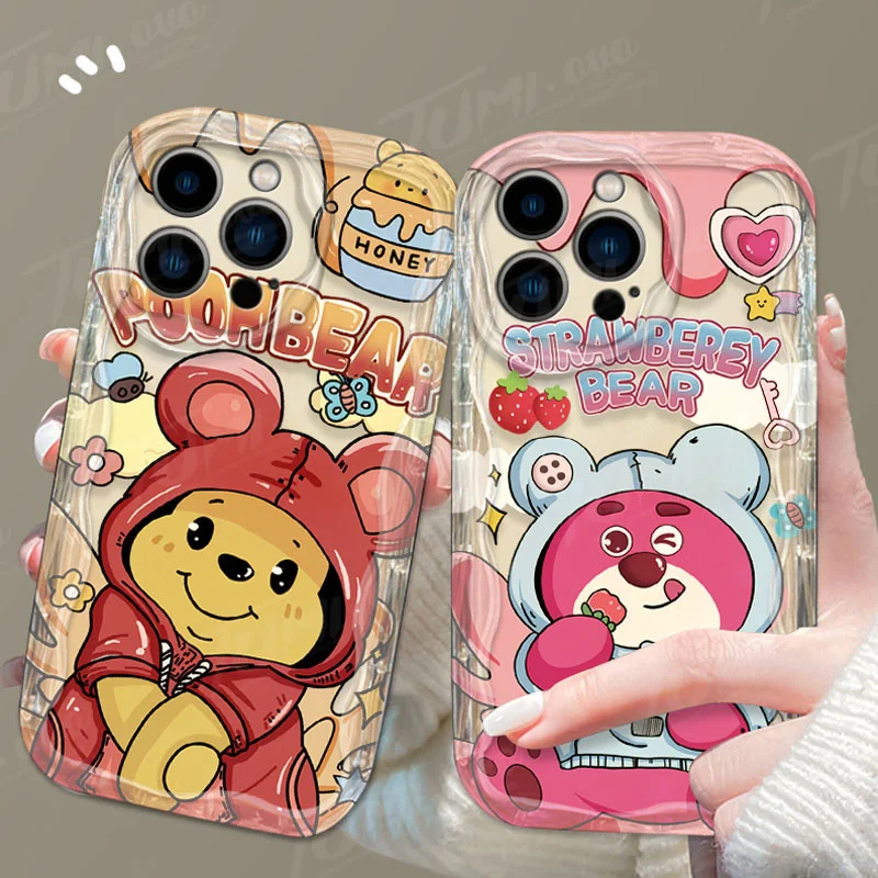 Disney Donald Daisy Duck 3D Wave Case For iPhone 15 14 13 12 11 Pro Max X XR XS 8 7 6 6S Plus SE 2020 Clear Soft Silicone Cover