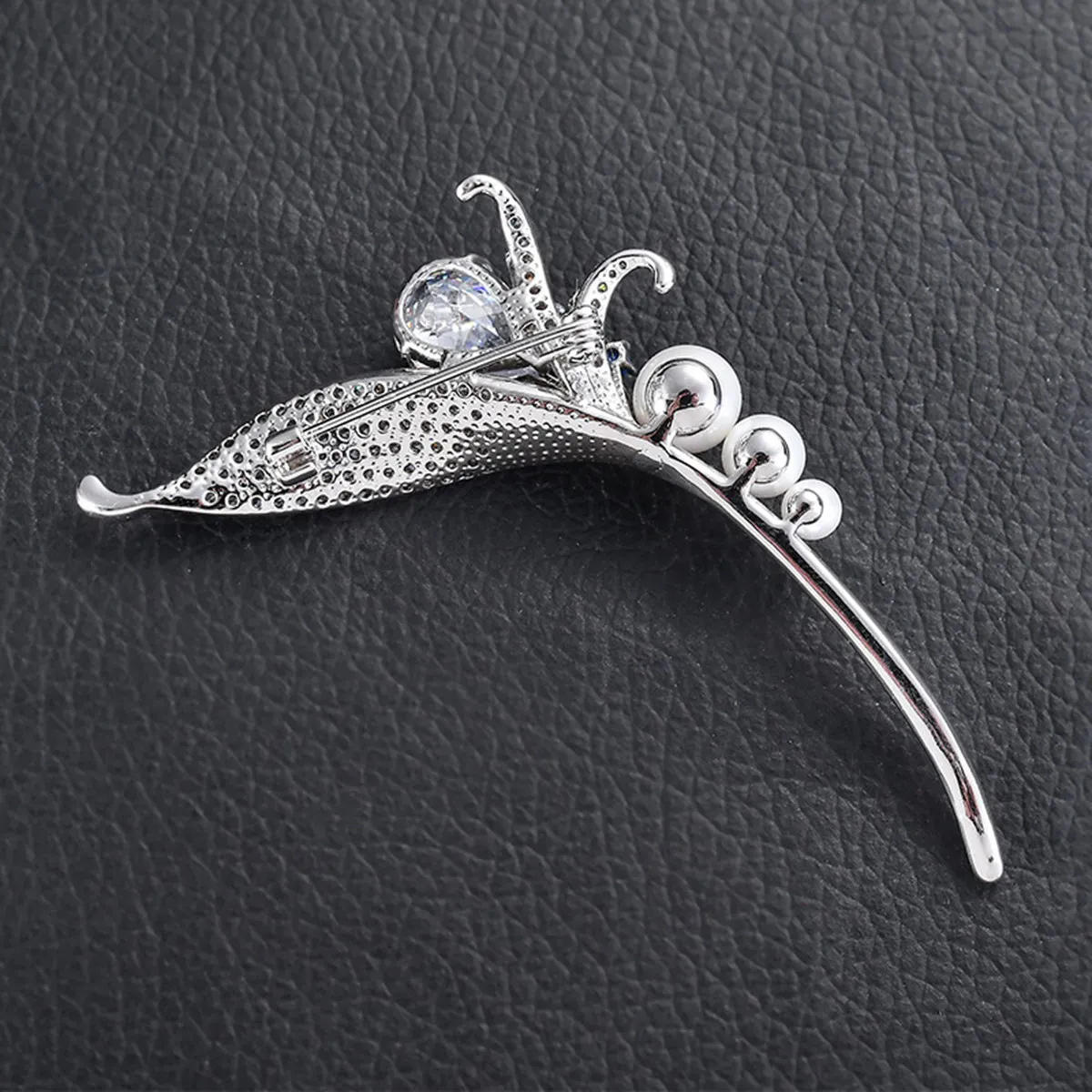 Skirt Protector Brooch Orchid Zircon Bead Funny Decorative Shining Simple Beautiful