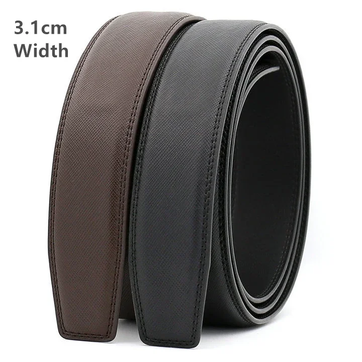 

Plyesxale 3.1cm Width No Buckle Genuine Leather Belts For Men 2024 High Quality Male Strap Ratchet Waistband Ceinture Homme B738