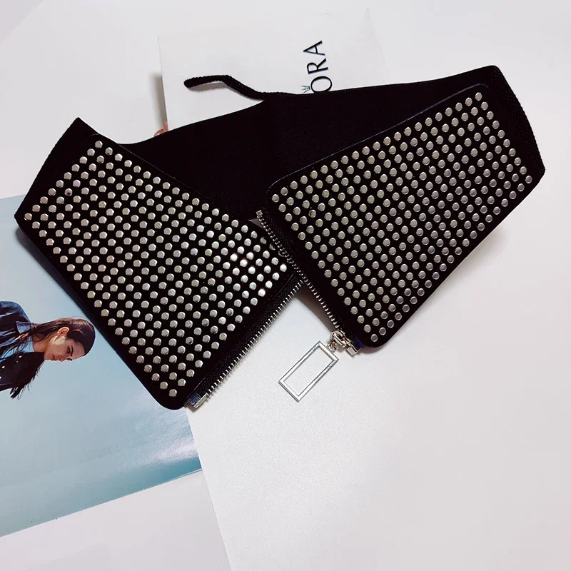 فاسق برشام البطانة واسعة مطاطا مشد حزام الإناث الخصر القوطي حجم كبير تمتد Cummerbunds أحزمة مصمم كبيرة للنساء 2028 #3