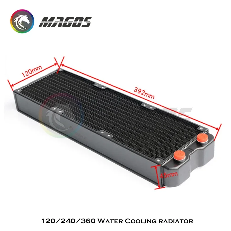 Imagem -05 - Radiador de Alumínio Grosso para Resfriamento a Água do pc Suporte Dissipador de Calor 12cm 120 mm Fans g1 Thread 120 mm 240 mm 360 mm 45 mm