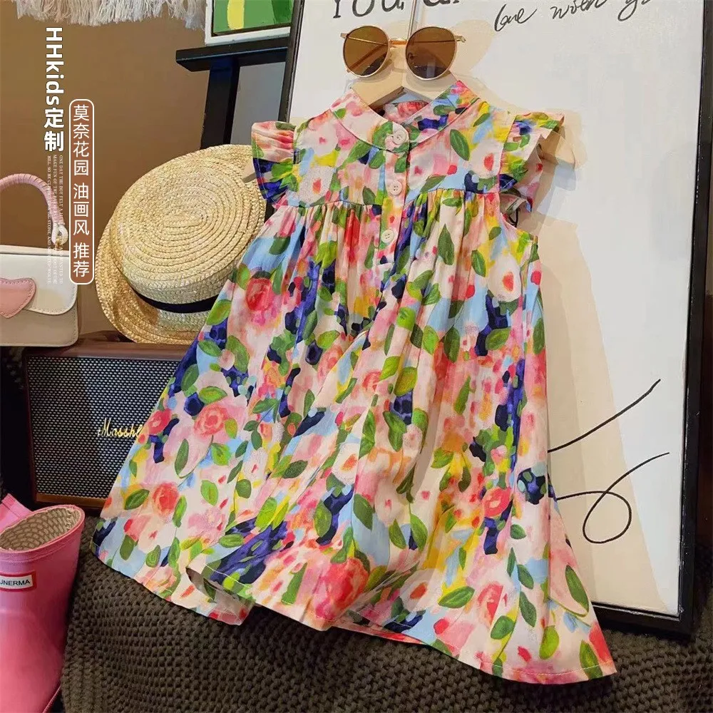 Baby Girls Pure Cotton Princess Dress Summer New Arrival, Cute Fashion Toddler Little Girl Party Casual Sundress Kids Dress
