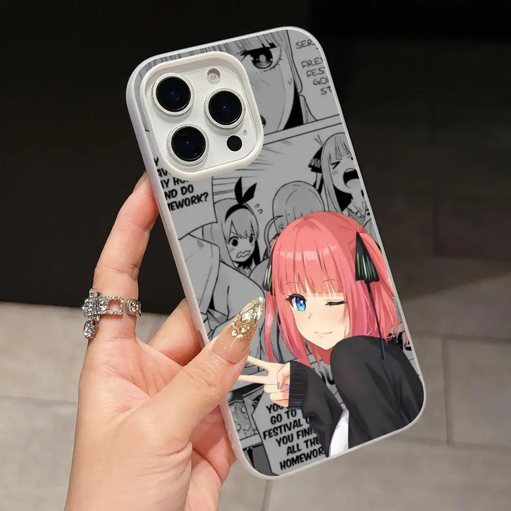 Anime Nakano Nino Phone Case for iPhone 18 17 16 15 14 13 12 11 Air Pro Max Plus Jelly Dual Layer White Cover view 4